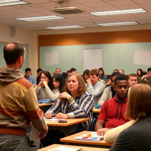 Imagen de una clase de oratoria en 2015, con un nümero mayor de estudiantes y un ambiente dinámico y participativo.
