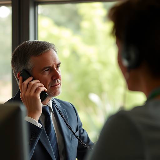 Imagen de una persona atendiendo una llamada telefónica.