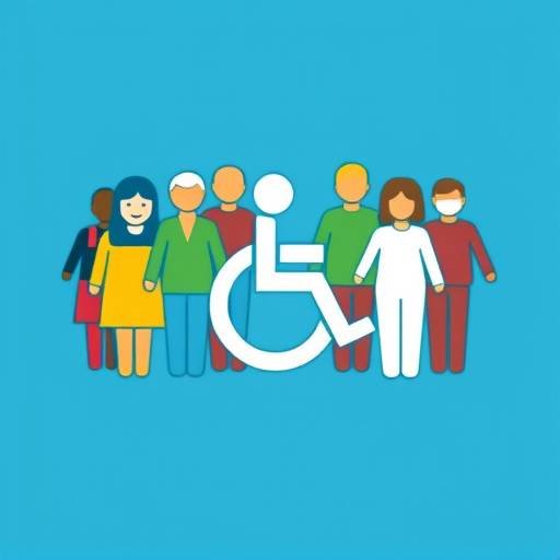 Imagen que representa el icono de accesibilidad con diversas personas de diferentes capacidades unidas.